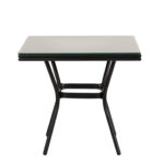 Τραπέζι Κήπου ArteLibre ANGOLA Μαύρο Αλουμίνιο/Γυαλί 80x80x75cm - Image 2