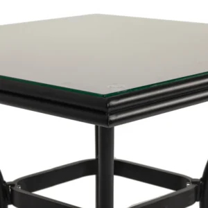 Τραπέζι Κήπου ArteLibre ANGOLA Μαύρο Αλουμίνιο/Γυαλί 80x80x75cm - Image 4