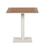 Τραπέζι Κήπου ArteLibre NAMIBIA Λευκό/Καρυδί Αλουμίνιο/Ξύλο 70x70x72cm - Image 2