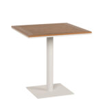 Τραπέζι Κήπου ArteLibre NAMIBIA Λευκό/Καρυδί Αλουμίνιο/Ξύλο 70x70x72cm