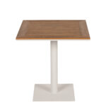 Τραπέζι Κήπου ArteLibre NAMIBIA Λευκό/Καρυδί Αλουμίνιο/Ξύλο 70x70x72cm - Image 3