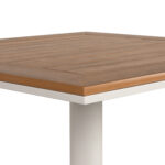 Τραπέζι Κήπου ArteLibre NAMIBIA Λευκό/Καρυδί Αλουμίνιο/Ξύλο 70x70x72cm - Image 4