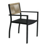 Πολυθρόνα Κήπου ArteLibre HORUS Μαύρο/Καφέ Αλουμίνιο/Rattan 56x58x83cm - Image 2