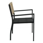 Πολυθρόνα Κήπου ArteLibre HORUS Μαύρο/Καφέ Αλουμίνιο/Rattan 56x58x83cm - Image 3