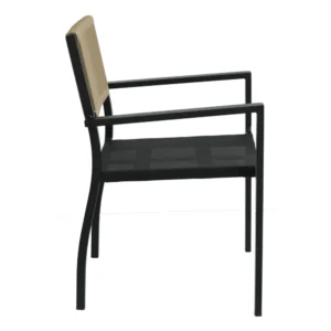 Πολυθρόνα Κήπου ArteLibre HORUS Μαύρο/Καφέ Αλουμίνιο/Rattan 56x58x83cm - Image 3