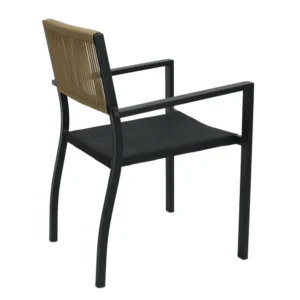 Πολυθρόνα Κήπου ArteLibre HORUS Μαύρο/Καφέ Αλουμίνιο/Rattan 56x58x83cm - Image 4