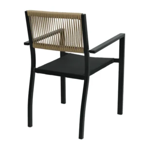 Πολυθρόνα Κήπου ArteLibre HORUS Μαύρο/Καφέ Αλουμίνιο/Rattan 56x58x83cm - Image 5