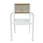 Πολυθρόνα Κήπου ArteLibre HORUS Λευκό/Καφέ Αλουμίνιο/Rattan 56x58x83cm - Image 6