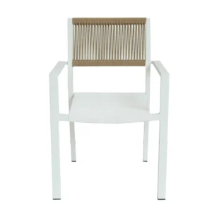 Πολυθρόνα Κήπου ArteLibre HORUS Λευκό/Καφέ Αλουμίνιο/Rattan 56x58x83cm - Image 6