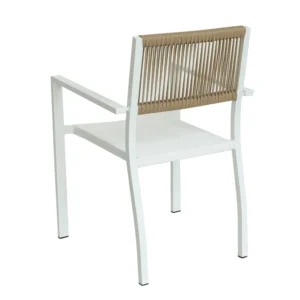 Πολυθρόνα Κήπου ArteLibre HORUS Λευκό/Καφέ Αλουμίνιο/Rattan 56x58x83cm - Image 8