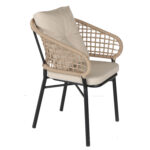 Πολυθρόνα Κήπου ArteLibre ANHUR Με Μαξιλάρια Μαύρο/Καφέ Αλουμίνιο/Rattan 60x58x84cm - Image 2