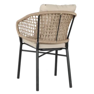 Πολυθρόνα Κήπου ArteLibre ANHUR Με Μαξιλάρια Μαύρο/Καφέ Αλουμίνιο/Rattan 60x58x84cm - Image 6