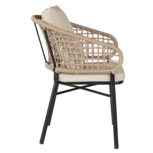 Πολυθρόνα Κήπου ArteLibre ANHUR Με Μαξιλάρια Μαύρο/Καφέ Αλουμίνιο/Rattan 60x58x84cm - Image 8