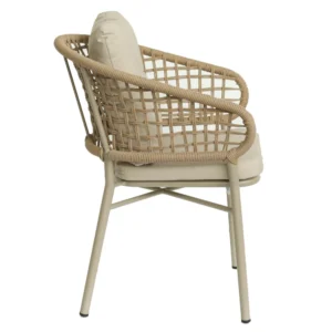 Πολυθρόνα Κήπου ArteLibre ANHUR Με Μαξιλάρια Μπεζ/Καφέ Αλουμίνιο/Rattan 60x58x84cm - Image 2