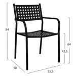 Πολυθρόνα Κήπου ArteLibre MONTU Μαύρο Μέταλλο 54x51x84cm - Image 6