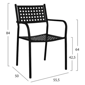 Πολυθρόνα Κήπου ArteLibre MONTU Μαύρο Μέταλλο 54x51x84cm - Image 6