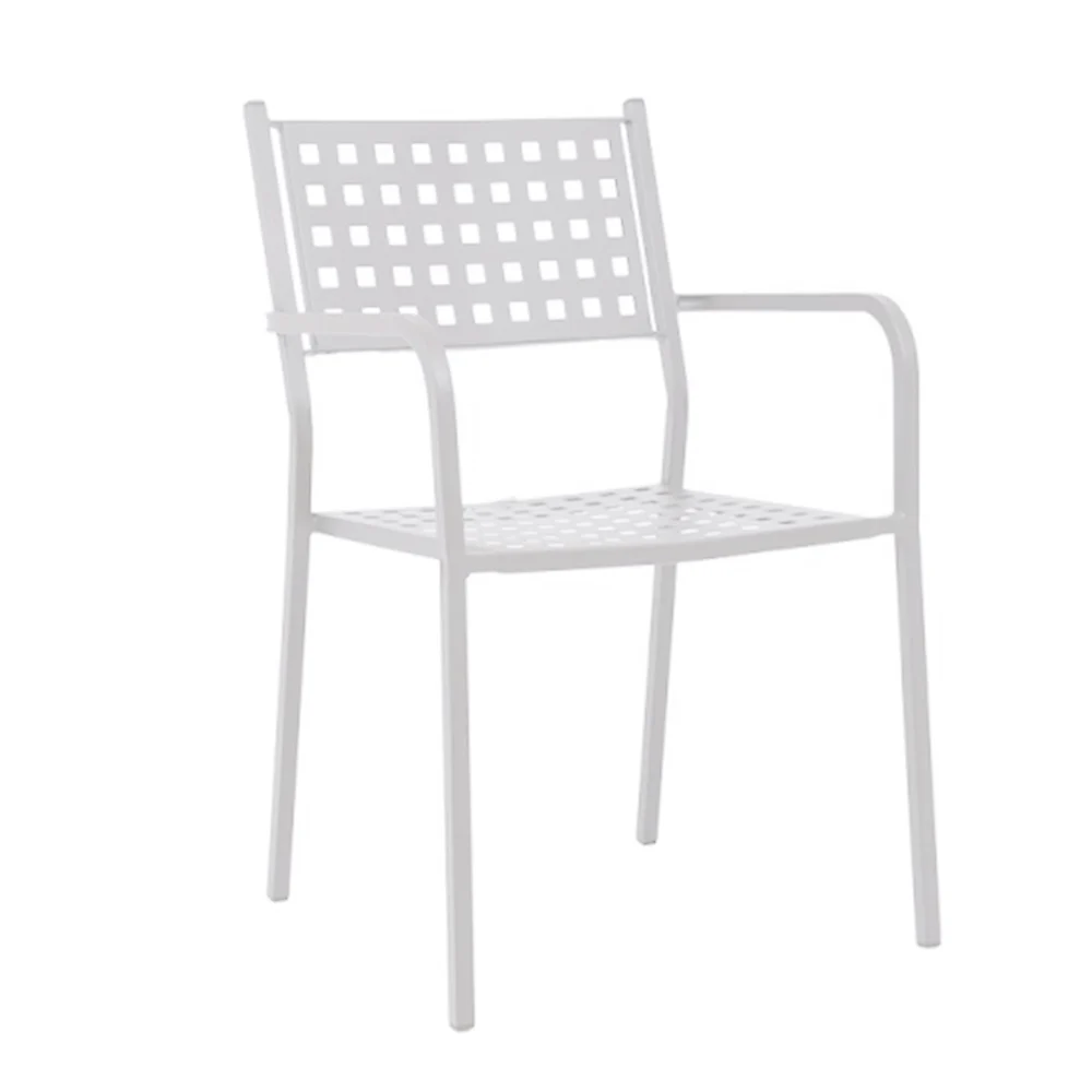 Πολυθρόνα Κήπου ArteLibre MONTU Λευκό Μέταλλο 54x51x84cm