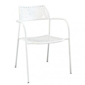 Πολυθρόνα Κήπου ArteLibre SOBEK Λευκό Μέταλλο 55x57x76cm