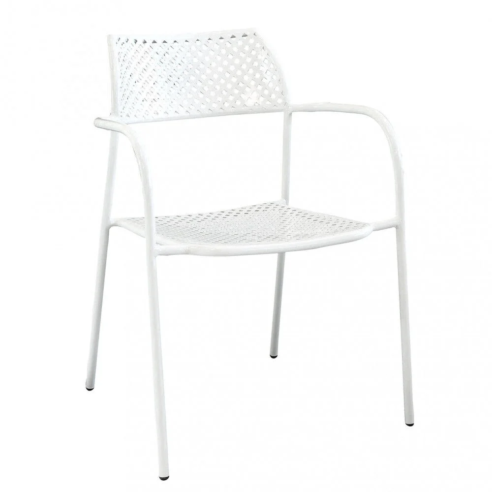 Πολυθρόνα Κήπου ArteLibre SOBEK Λευκό Μέταλλο 55x57x76cm