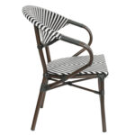 Πολυθρόνα Κήπου ArteLibre KIYOSHI Λευκό/Μαύρο/Καφέ Μπαμπού/Rattan 57x60x82cm - Image 2