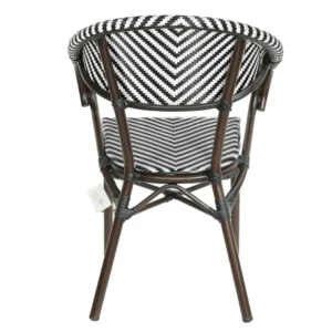 Πολυθρόνα Κήπου ArteLibre KIYOSHI Λευκό/Μαύρο/Καφέ Μπαμπού/Rattan 57x60x82cm - Image 3