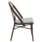 Πολυθρόνα Κήπου ArteLibre AKIRA Λευκό/Μαύρο/Καφέ Μπαμπού/Rattan 48x56x86cm - Image 2