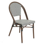 Πολυθρόνα Κήπου ArteLibre AKIRA Λευκό/Μαύρο/Καφέ Μπαμπού/Rattan 48x56x86cm