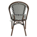 Πολυθρόνα Κήπου ArteLibre AKIRA Λευκό/Μαύρο/Καφέ Μπαμπού/Rattan 48x56x86cm - Image 3