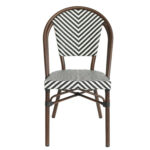 Πολυθρόνα Κήπου ArteLibre AKIRA Λευκό/Μαύρο/Καφέ Μπαμπού/Rattan 48x56x86cm - Image 4