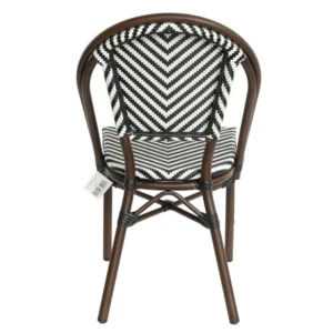 Πολυθρόνα Κήπου ArteLibre AKIRA Λευκό/Μαύρο/Καφέ Μπαμπού/Rattan 48x56x86cm - Image 5