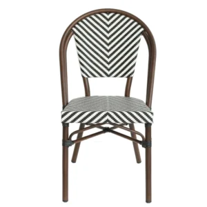 Πολυθρόνα Κήπου ArteLibre AKIRA Λευκό/Μαύρο/Καφέ Μπαμπού/Rattan 48x56x86cm - Image 6