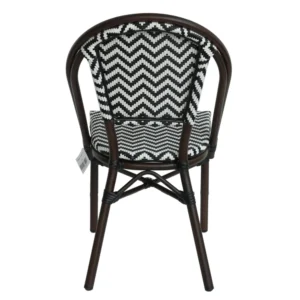 Πολυθρόνα Κήπου ArteLibre RYOTA Λευκό/Μαύρο/Καφέ Μπαμπού/Rattan 48x56x86cm - Image 3