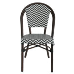 Πολυθρόνα Κήπου ArteLibre RYOTA Λευκό/Μαύρο/Καφέ Μπαμπού/Rattan 48x56x86cm - Image 4