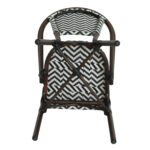 Πολυθρόνα Κήπου ArteLibre RYOTA Λευκό/Μαύρο/Καφέ Μπαμπού/Rattan 48x56x86cm - Image 5