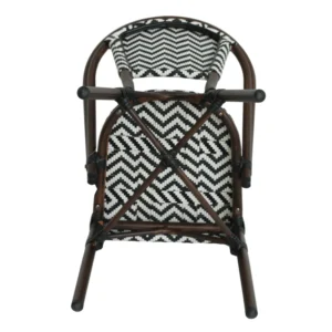 Πολυθρόνα Κήπου ArteLibre RYOTA Λευκό/Μαύρο/Καφέ Μπαμπού/Rattan 48x56x86cm - Image 5