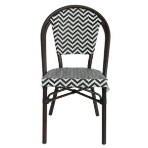 Πολυθρόνα Κήπου ArteLibre RYOTA Λευκό/Μαύρο/Καφέ Μπαμπού/Rattan 48x56x86cm - Image 7