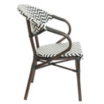 Πολυθρόνα Κήπου ArteLibre HARUTO Λευκό/Μαύρο/Καφέ Μπαμπού/Rattan 57x57x82cm - Image 2