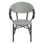 Πολυθρόνα Κήπου ArteLibre HARUTO Λευκό/Μαύρο/Καφέ Μπαμπού/Rattan 57x57x82cm - Image 4