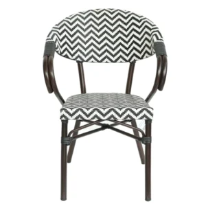 Πολυθρόνα Κήπου ArteLibre HARUTO Λευκό/Μαύρο/Καφέ Μπαμπού/Rattan 57x57x82cm - Image 4