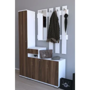 Έπιπλο Εισόδου ArteLibre Με Καθρέπτη ZIKHONA Καρυδί Μοριοσανίδα/Γυαλί 120x33x177cm - Image 2