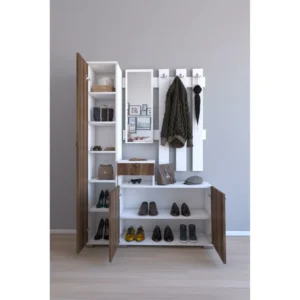 Έπιπλο Εισόδου ArteLibre Με Καθρέπτη ZIKHONA Καρυδί Μοριοσανίδα/Γυαλί 120x33x177cm - Image 3