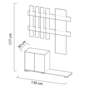 Έπιπλο Εισόδου ArteLibre Με Καθρέπτη BAKARI Καρυδί Μοριοσανίδα/Γυαλί 130x30x177cm - Image 4