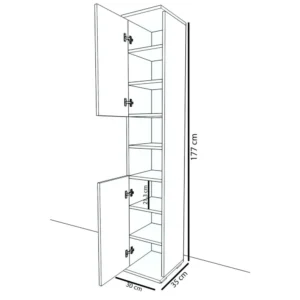 Έπιπλο Εισόδου ArteLibre ELNA Λευκό Μοριοσανίδα 30x35x177cm - Image 5