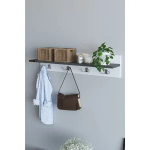 Ράφι Τοίχου ArteLibre LERATO Ανθρακί Μοριοσανίδα 90x17x25cm - Image 2