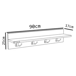 Ράφι Τοίχου ArteLibre LERATO Cordoba Μοριοσανίδα 90x17x25cm - Image 4