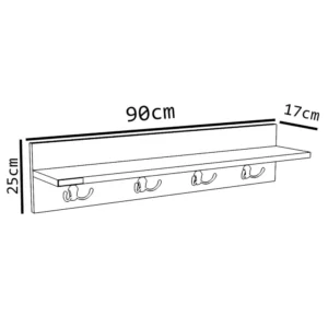 Ράφι Τοίχου ArteLibre LERATO Δρυς Μοριοσανίδα 90x17x25cm - Image 4
