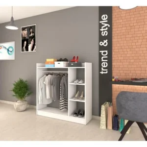 Κρεμάστρα Δαπέδου ArteLibre ZOLA Λευκό Μοριοσανίδα/Μέταλλο 123.6x35x120cm - Image 3