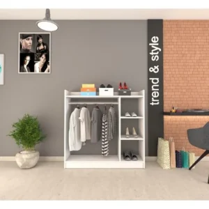 Κρεμάστρα Δαπέδου ArteLibre ZOLA Λευκό Μοριοσανίδα/Μέταλλο 123.6x35x120cm - Image 4