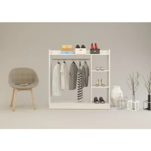 Κρεμάστρα Δαπέδου ArteLibre ZOLA Λευκό Μοριοσανίδα/Μέταλλο 123.6x35x120cm - Image 5