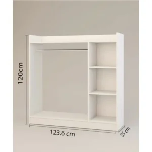 Κρεμάστρα Δαπέδου ArteLibre ZOLA Λευκό Μοριοσανίδα/Μέταλλο 123.6x35x120cm - Image 6